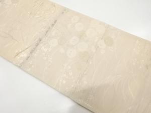 アンティーク　紗　菊に秋草模様織り出し袋帯（材料）